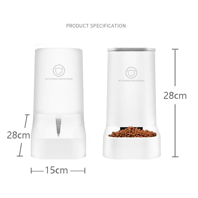 3.8L Stora kapacitet Pet Dog Cat Automatisk matare Avtagbar skål Vattendispenser Matmatningsenhet för tillbehör 220323