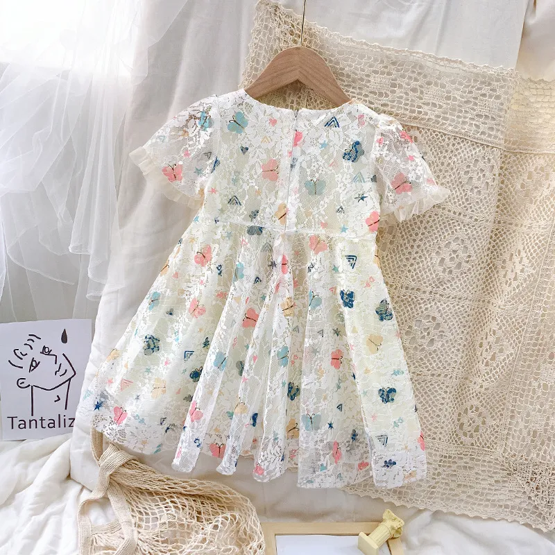 LOVE DDMM Mädchen Prinzessin Kleider Sommer Kinderkleidung Niedliche Schmetterling Spitze Schleife Bequemes Kleid Baby Kostüm 220426