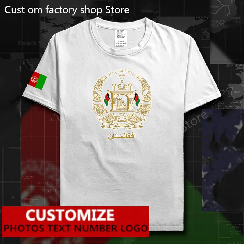 Afghanistan Afghan Country Flag T shirt Free Custom Jersey DIY Name Number 100 Cotton T shirts AFG Islam Pashto 220616gx