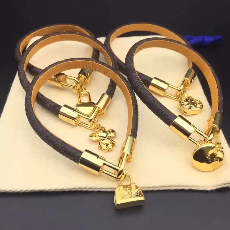 Designer charm Bracelets love Fashion Leather Magnetic Buckle bijoux gold Bracelet Chain Luxury Fine Jewelry Unisex Wristband High2087