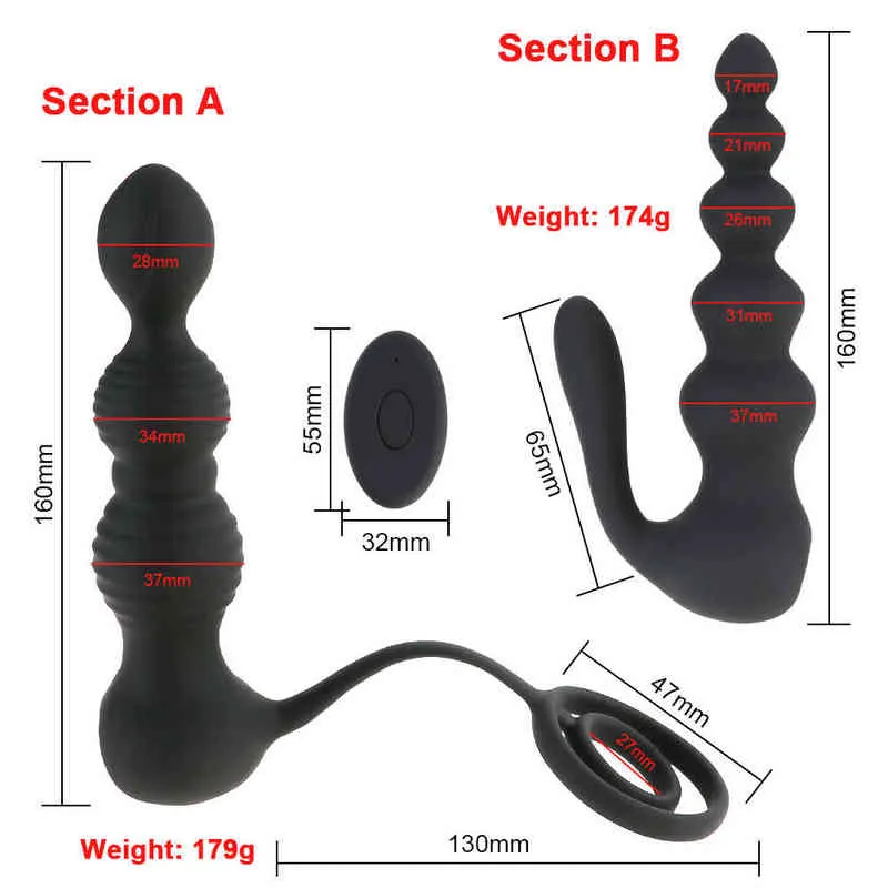 Nxy ockrings мужской простату массаж вибратор Vibrator Anal Silicone Silicone Penis Стимулятор кольца задержка задержки для мужчин секс -продукт 220505