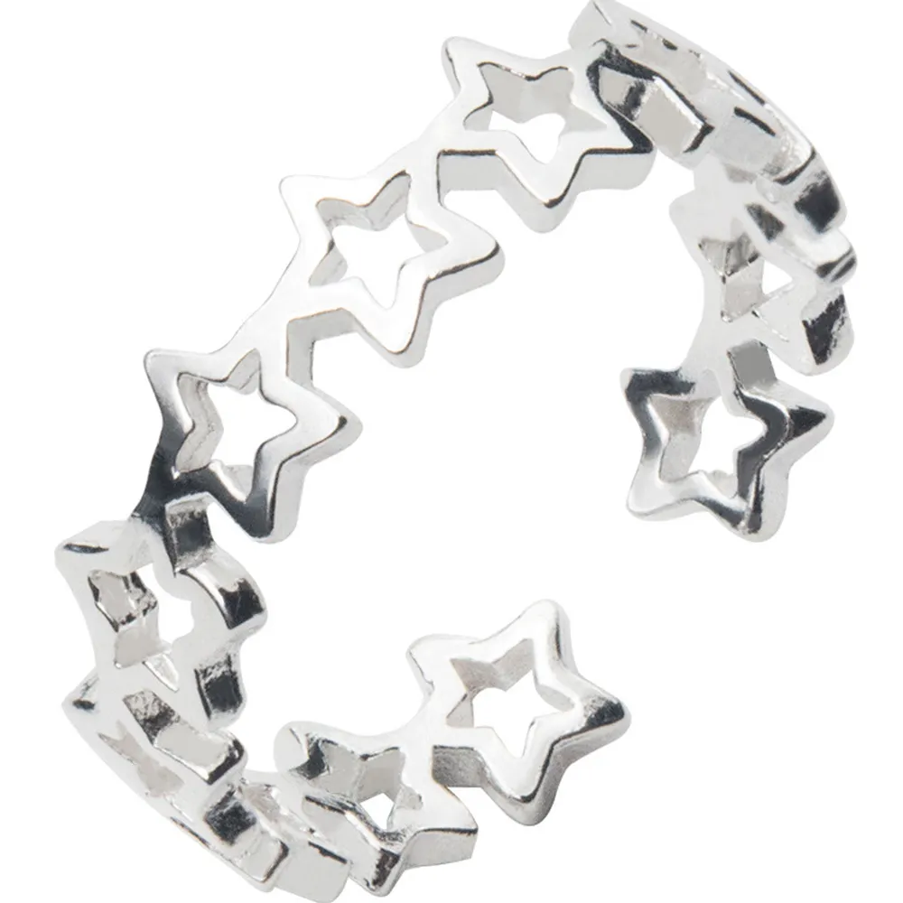 Pentagram Star Ring pour femme Couple Amitié Anneaux Bijoux de mode Nouveau