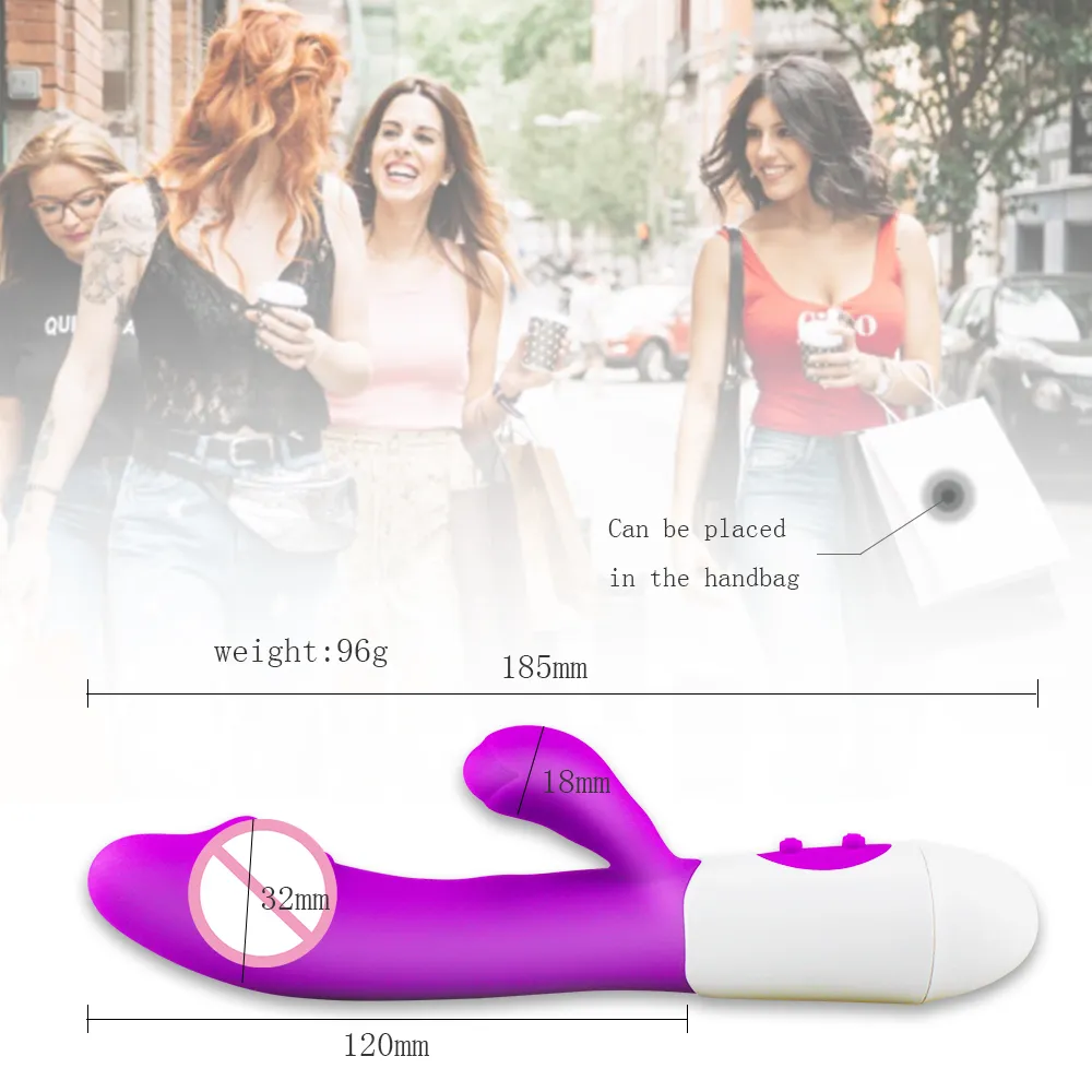 Rabbit Vibrator 10 Modes G Spot Stimulator Silicone sexy Toy for Women Dual Vibration Dildo Vagina Clitoris Massager