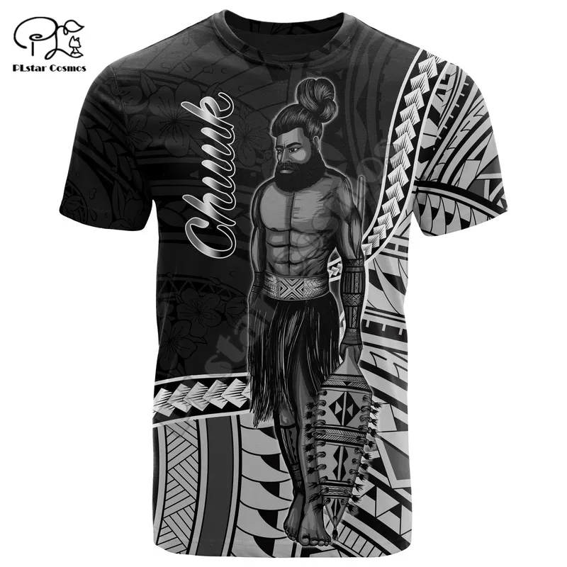 Plstar Cosmos Chuuk Polynesian Country Culture Tribe Retro 3dprint Mężczyźni Kobiety Summer Streetwear Funny krótkie rękawy T koszule A4 220623