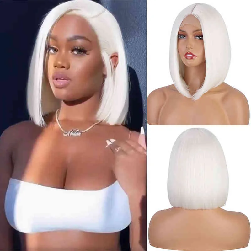 Kookastyle Sintético Curto Branco Bob Perucas Para Preto Mulher Em Linha Reta Cosplay Médio Parte Loira Vermelho220505