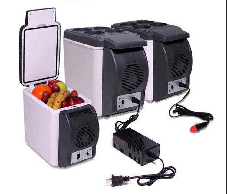 6L Mini Car Fridge Cooler Warmer 2 in 1 Multi-function 12V Travel Refrigerator Portable Electric Icebox Cooler Box Freezer (2)