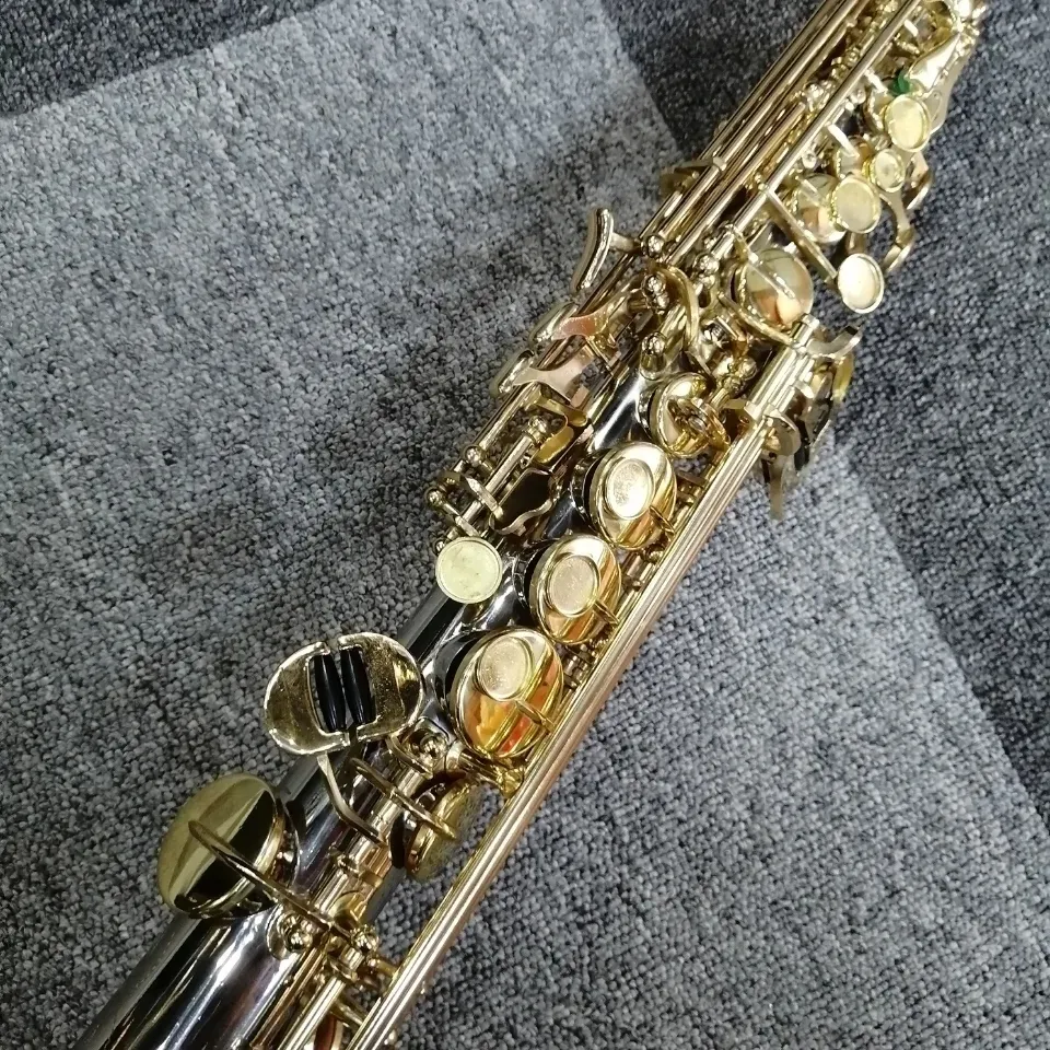 Europeisk-tillverkad avancerad BB-tweeter Straight Tube Saxophone White Copper Silver-Plated B-Tune Professional Sax Soprano