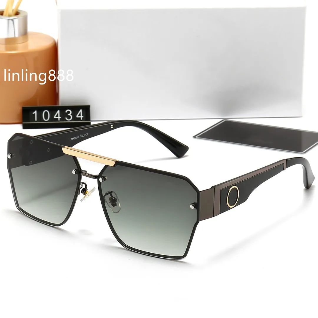 Женские солнцезащитные очки для женщин и мужчин, мужские солнцезащитные очки 10434, модный стиль, защищающие глаза, линзы UV400, высочайшее качество с чехлом257e