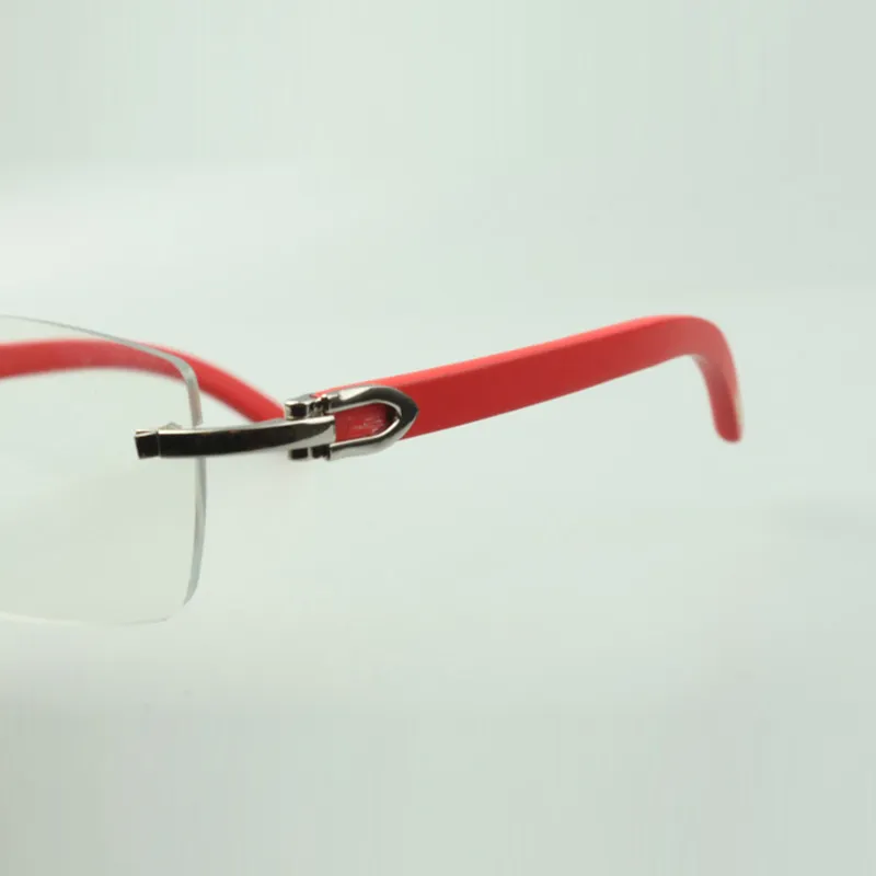 Monture de lunettes unie 3524012 avec pieds en bois rouge et verres 56 mm pour unisexe272t