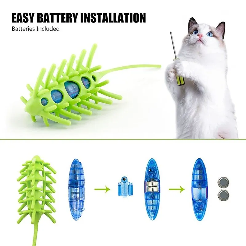 Elektronik fare oyuncaklar için kediler oyuncaklar interaktif otomatik 360 hareketli kedi alay gıda sınıfı malzemeler sıçan fareler böcek oyuncak evcil hayvan 220423