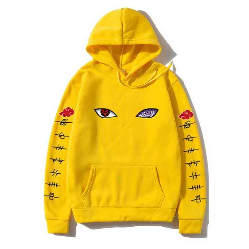 2021 NOUVEAU Harajuku Anime Hoodies Hommes Femmes Yeux Impression Pull Sweat Hip Hop Streetwear Homme Marque Tops Y220713