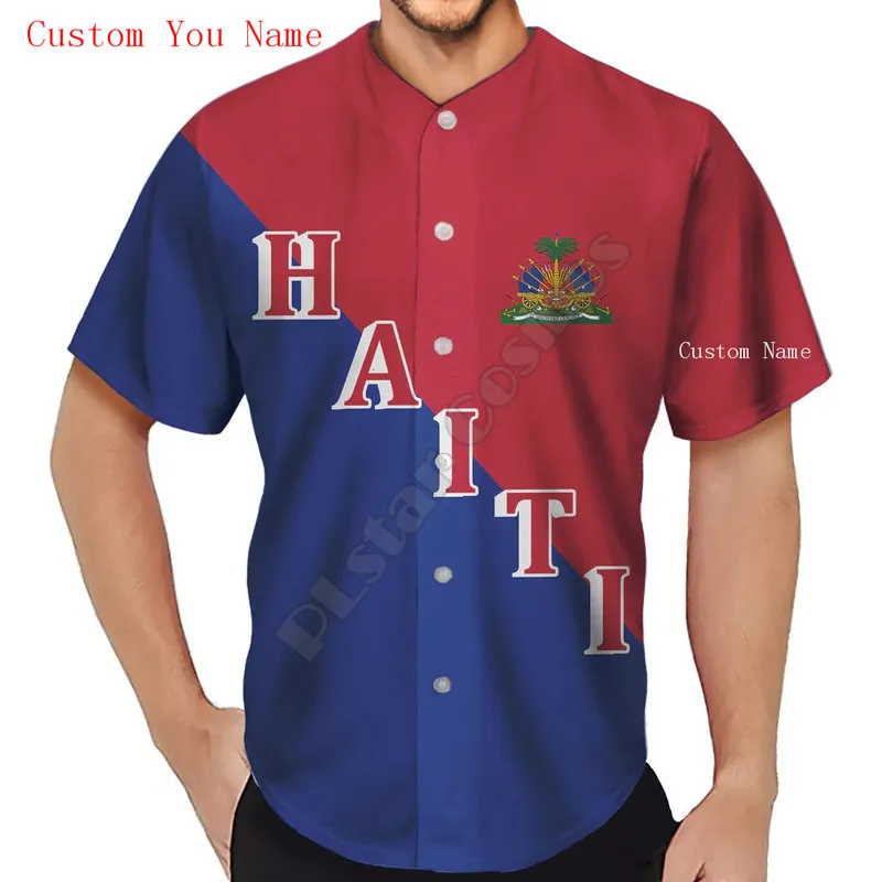 PLSTAR COSMOS Baseball Jersey Shirt 3D Printed Haiti Custom You You Tame Women Men Casual S Hip Hop Tops 220708