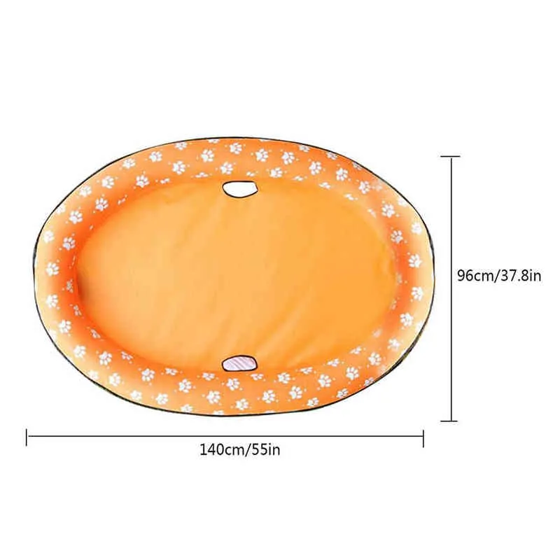 Footprint aufblasbares Schwimmbad für Hunde, schwimmendes Floßbett, Wasserspielkissen H0415242U8863959