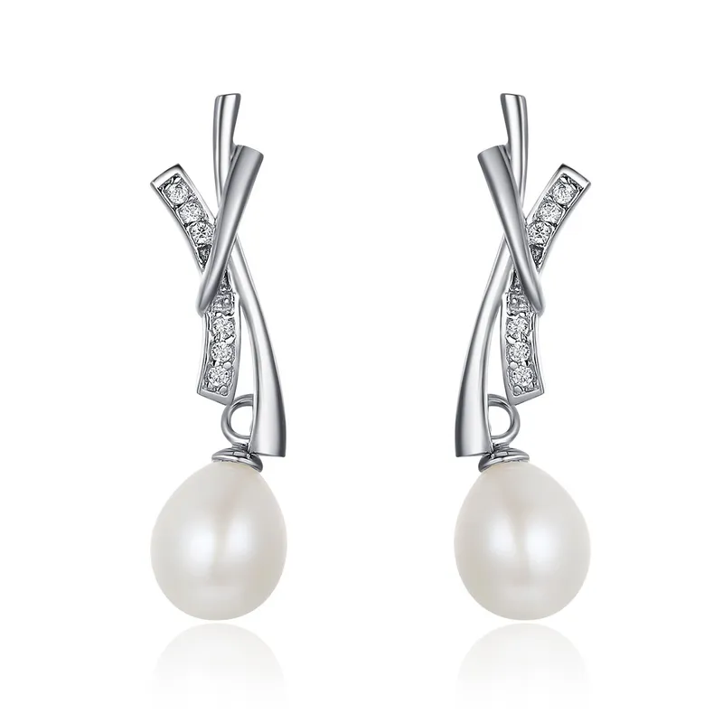 SE5 Orecchini lunghi eleganti con grandi perle simulate alla moda le donne Orecchini pendenti con perle di perle 2204299201456