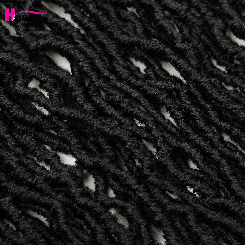 14-28インチ長い乱雑な自由hoヌーソフトロック女神フェイクかぎ針編み髪の黒い合成編組拡張エキスポシティ220610