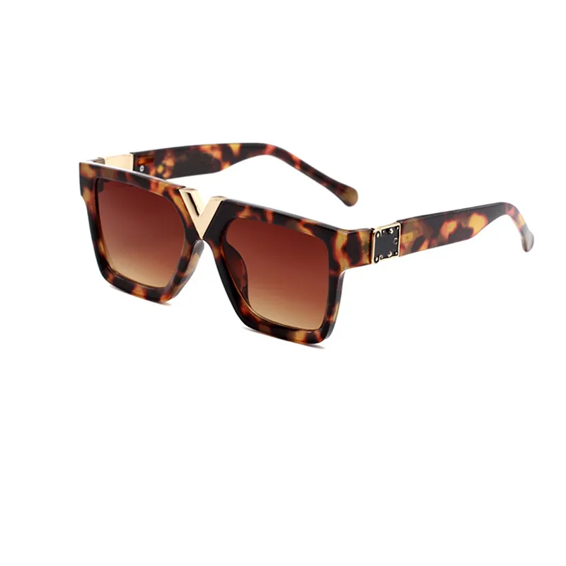 مستطيلات النظارات الشمسية المليونير نظارات مصممة متعددة أنماط اختيارية للرجال رجال نظارات الذهب الذهب الخامس إطارات الحروف الظلال شاطئ E254A