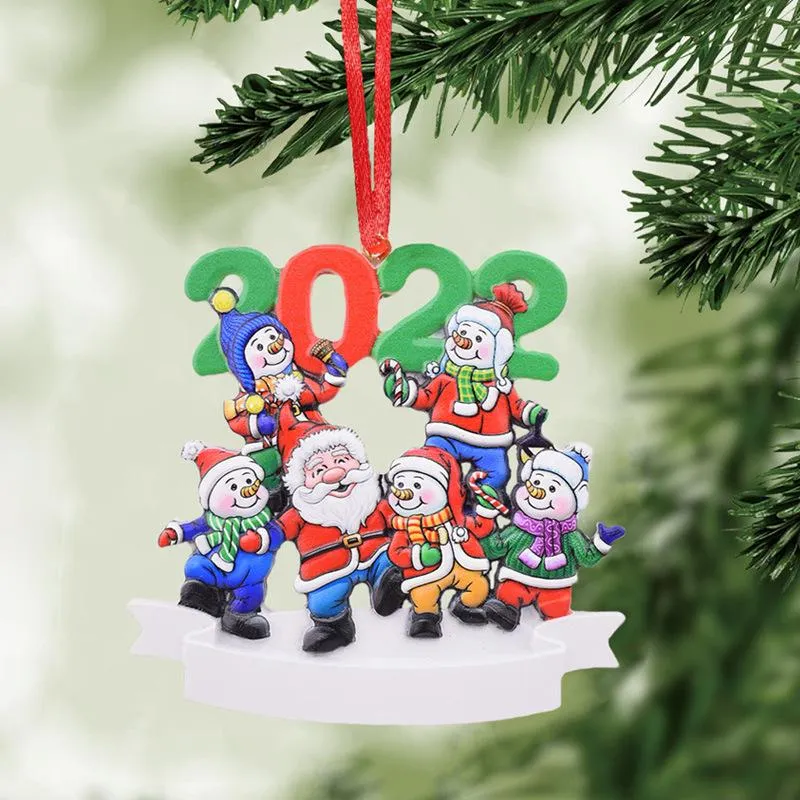 2022 Resina de decoração de Natal Pingente DIY Nome manuscrito do Papai Noel Tree de Natal do boneco de neve 0730