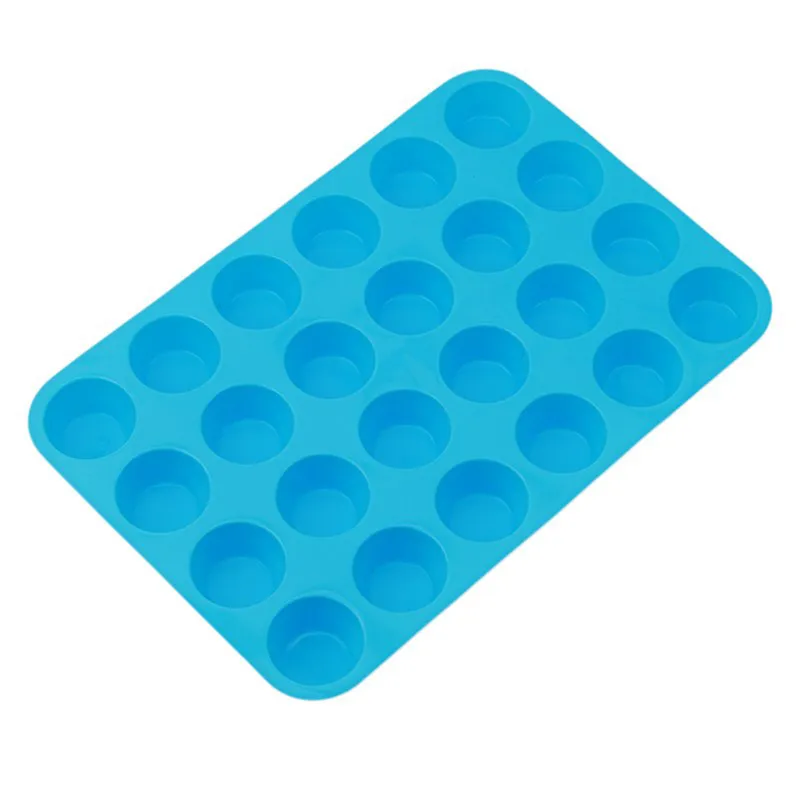 Mini Muffin Cup 24 holte Siliconen Soap Cookies Cupcake Bakeware Pan Tray Mold Home Diy Cake Mold 220721