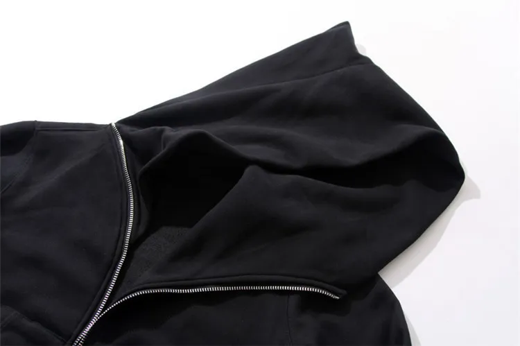 Sweats à capuche pour hommes Cardigan à fermeture éclair harajuku sweat-shirts noirs hip hop swag style skateboard streetwear manteau veste à capuche manteau 220815
