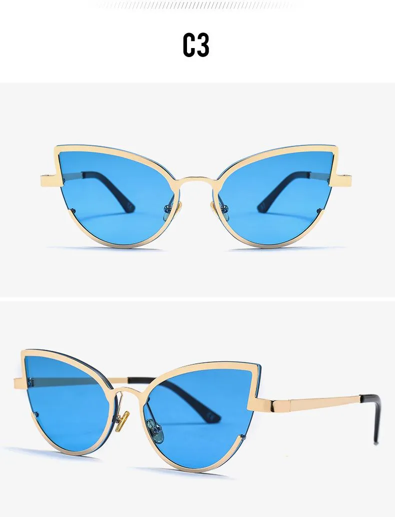 Солнцезащитные очки винтажные металлические черные женские кошачий глаз треугольные женские солнцезащитные очки с леопардовыми линзами милые сексуальные зеркальные очкиSung2297