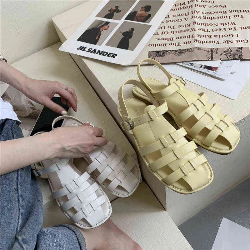 New Brand Women Sandal Shoes Flat Heel Casual Ladies Slides Summer Outdoor Round Toe Close Toe Mules Syndal Sandal Big 40 G220525