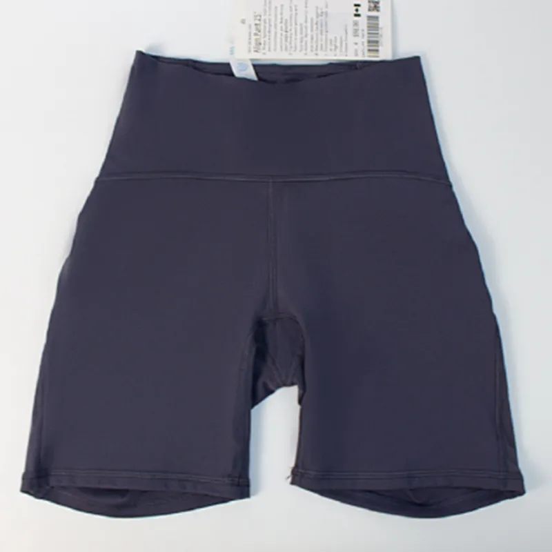Lu-088 Sports de ioga feminina shorts de fitness Cintura alta Slim Rápido seco respirável de alta elasticidade Material de nylon calças Mulheres Bom top