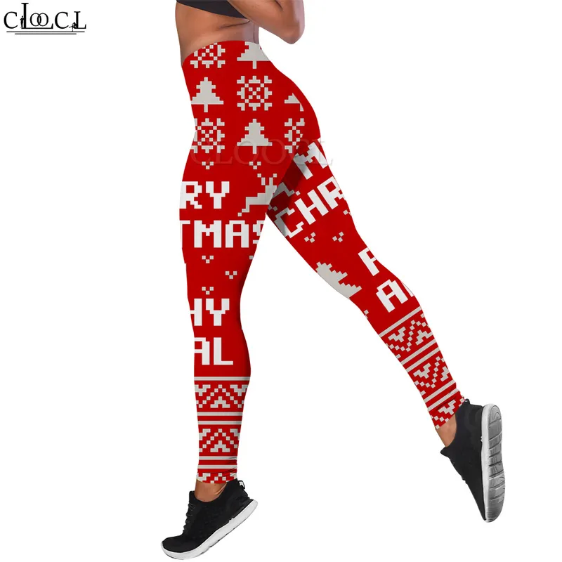 Женские леггинсы Рождество HO с принтом высокой талией эластичные леггинсы женские для уличных повседневных спортивных штанов W220616