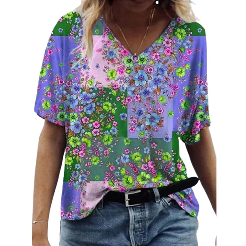 5XL Surdimensionné 3D Impression abstraite Femmes T-shirt Casual Lâche Manches courtes Top Tee Dames 5XL Plus Taille Streetwear Tops Été 220526