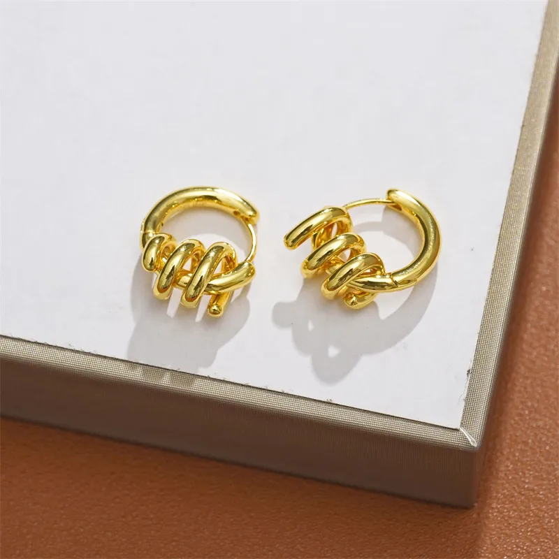 Boucles d'oreilles à nœud en spirale, Design de Niche française, tempérament de printemps, indifférence avancée, Ins mode, cadeau assorti, bijoux, accessoire 158H