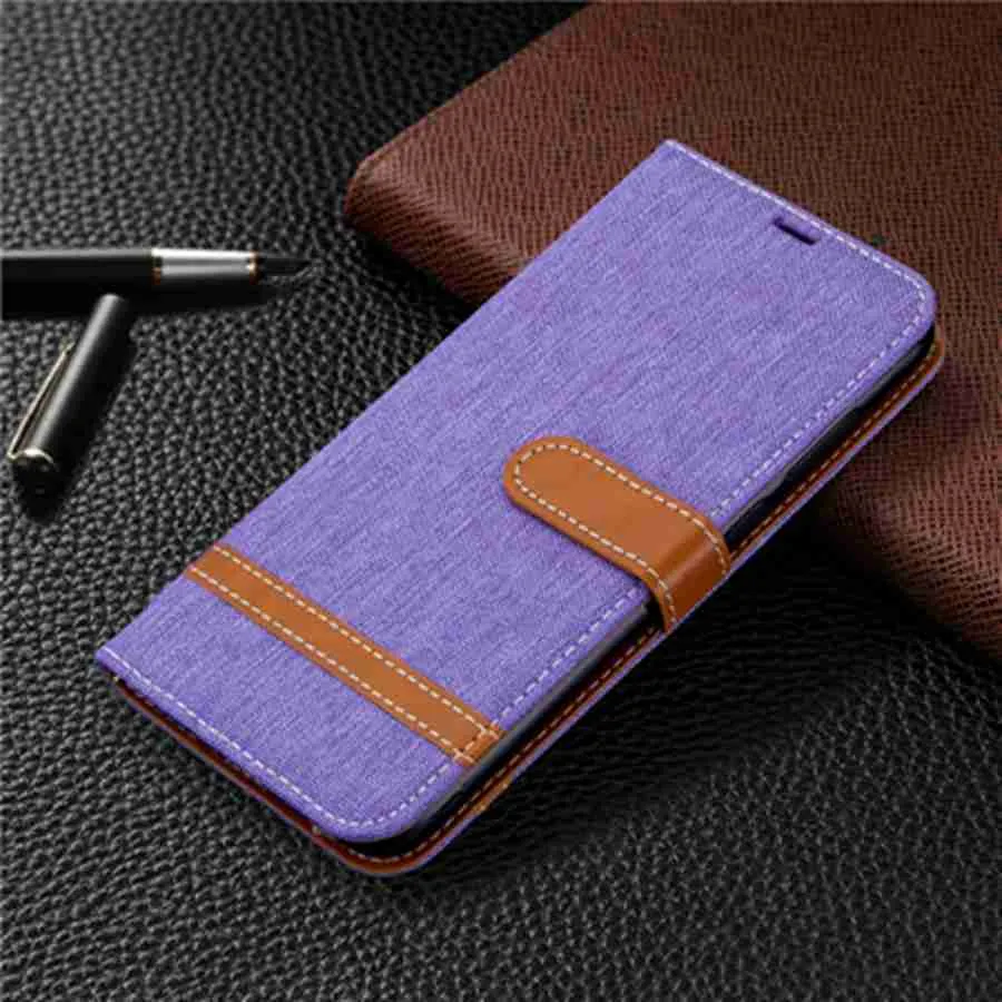 Denim Leather Flip Portfel Karty Gniazdo Przypadki do Samsung Galaxy A3 A5 A6 A6 A7 A8 A10 A20 A30 A40 A40 Plus 2018 2017 2016 Telefon
