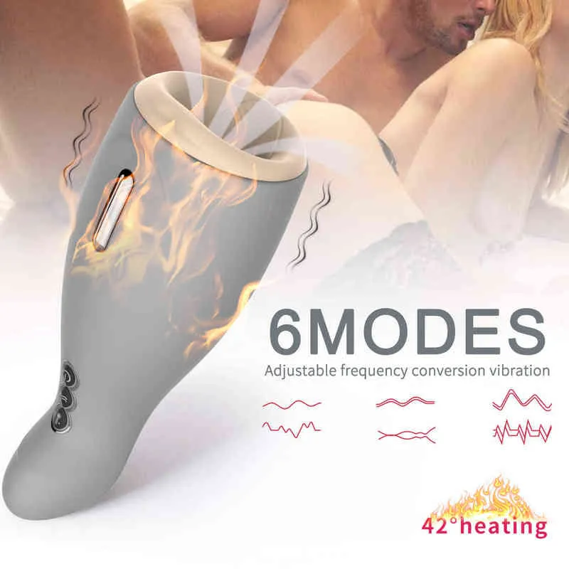 NXY Vibrators the Latest Design Male Masturbation Suction Cup Automatic Heating Blow Job Men's Deep Throat Vibrating Aircraft 0411