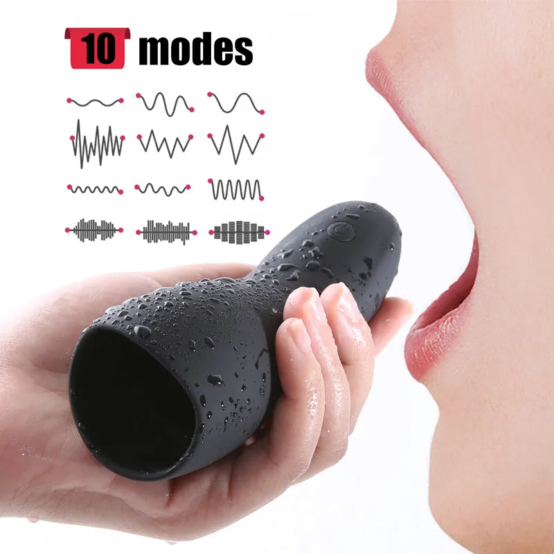 10 Speed ​​Masturbator Cup Vibrators Stimulate Glans Stamina Trainer Penis Massager Övningsfördröjning Ejakulation Sexiga leksaker för män