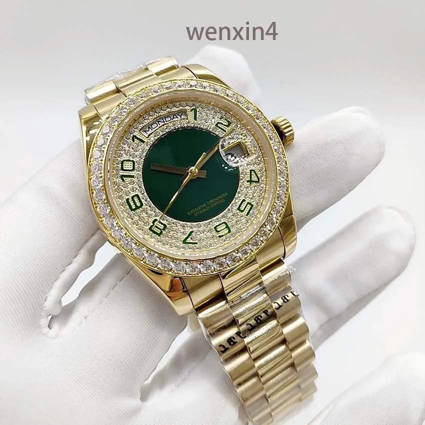 Luxury Watch Watch Watch Gold 36mm Arabic Digital Dial Prezydent Prezydencki 2813 Automatyczne stalowe pływanie wodoodporne zegarek