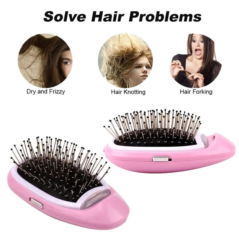 Anti-frisottis brosse magique électrique ionique cheveux tête Massage cuir chevelu peigne statique lisse Portable ion négatif Styler 220623