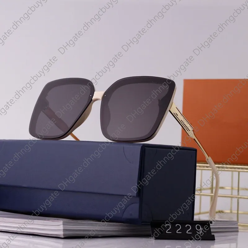 Designer Designer Sunglasses 2229 Brand Mens Women Mirror Classic Round Sunglasse Uv400 Eyewear Metal Frame Sun Glasses Polaroid Glass Lens with