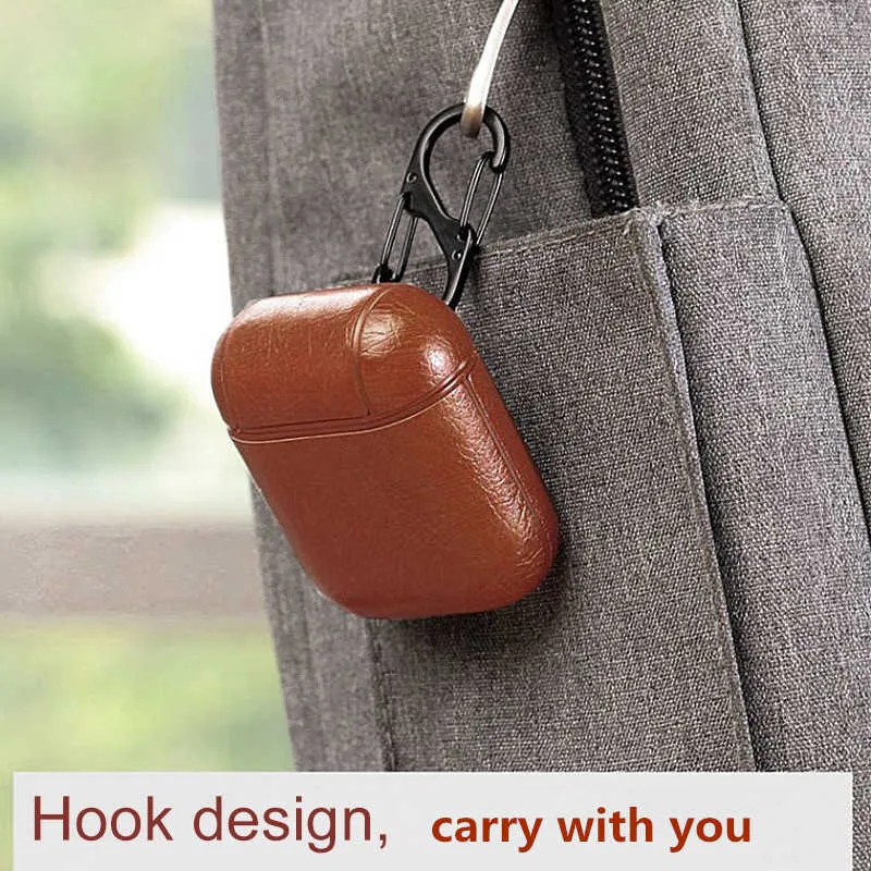 avec package AirPods Pro Pu + PC Couverture PC Bluetooth Earpods Eletphone avec Hook Clasp Keychain Le cuir protecteur