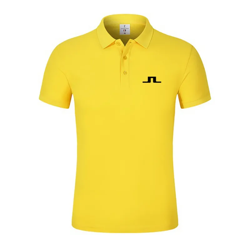 Yaz Men Polo Gömlek Sıradan Kısa Kollu Erkek Golf Nefes Alabilir J LINDEBERG Erkekler Polo Gömlek Yüksek Kalite 220620