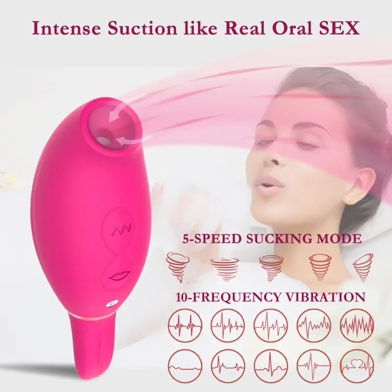 Vibratore del punto G da donna a 10 frequenze 5 Stimolazione del massaggiatore succhiante Giocattolo sexy adulti ricaricabile tramite USB coppie