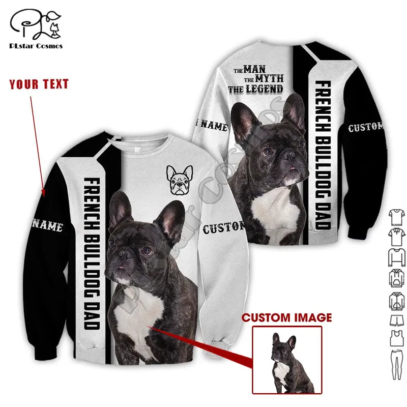 Plstar Cosmos French Bulldog French Bulldog 3D Capuzes de animais estampados Sweatshirts zip com capuz para homens e mulheres estilo de rua casual F08 220713