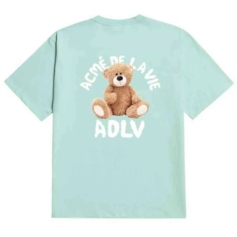 Adlv marca de moda Adlv nueva camiseta de oso de peluche para amantes suelta de manga corta Unisex 7 camisetas de moda para hombres camisetas de marcas