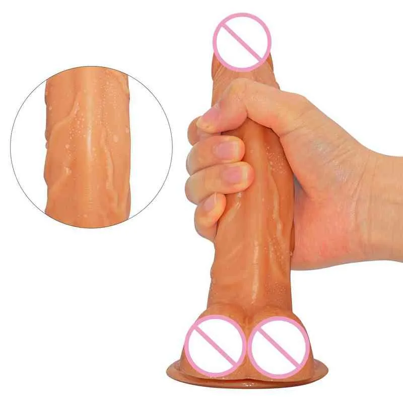 Il pene curvo all'insù dei dildi Nxy può essere abbinato al bastoncino da massaggio la masturbazione femminile e ai prodotti invertiti in silicone 0316