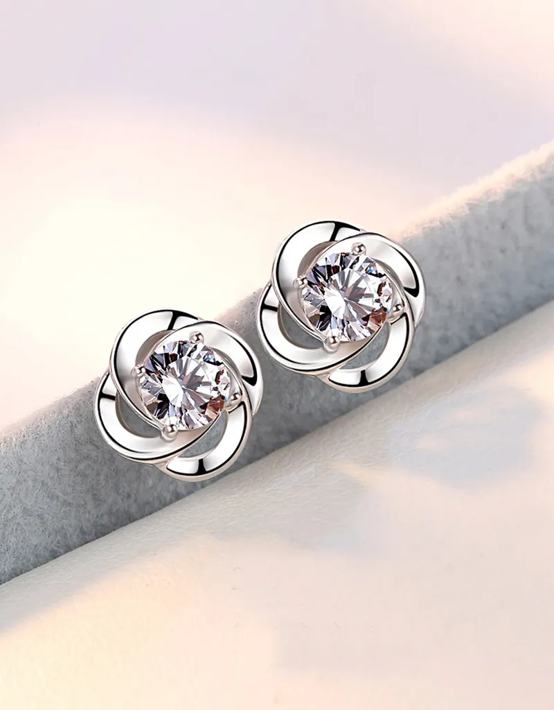 Panash Nowa biżuteria srebro srebrne skręcone klejnotowe kryształowe kolczyki dla kobiet pendientes