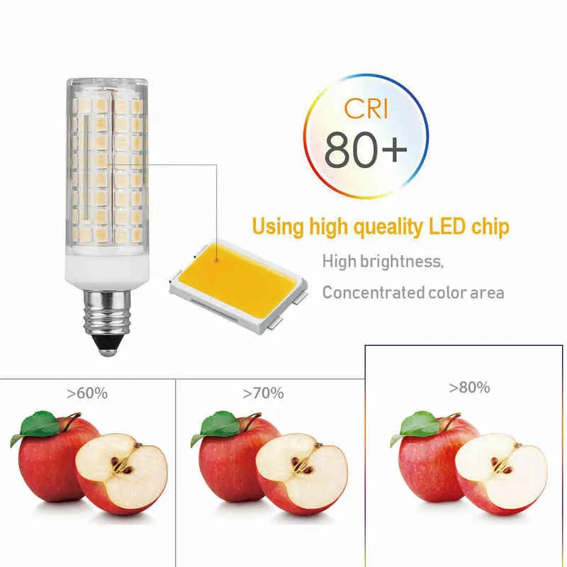 E11 E12 Dimmable LED Lights Mini 102 LEDs Corn Bulbs 9W Replace 80W Halogen Lamps Candelabra Base 220V 110V for Home Living Room H220428