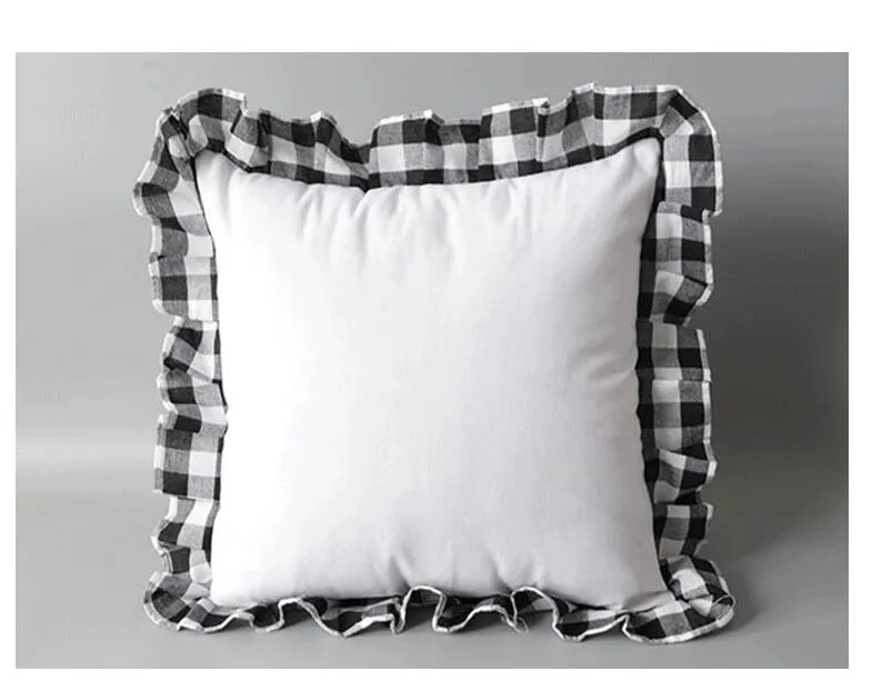 Sublimation Blank Pillow Case Red Lattice DIY Heat Transfer Printing Cushion Cover Throw Sofa Pillowcover Home Decor F0427