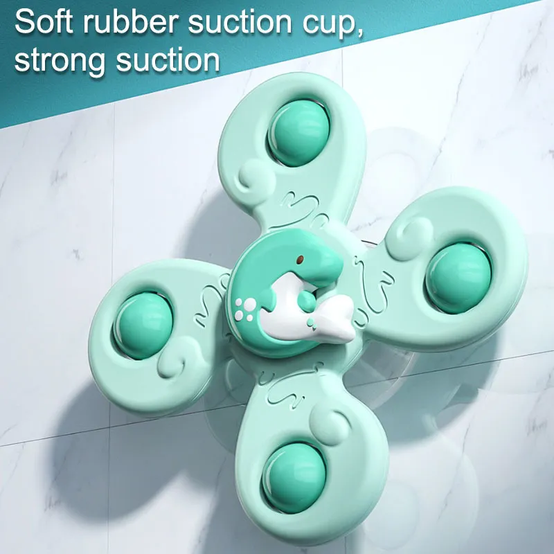 Montessori Baby Bath Toys For Boy Children Bathing Sucker Spinner Suction Cup Toy For Kids Funny Child Rattles Teether 220531