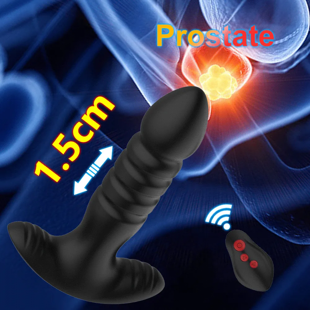 Bluetooth Anal Vibrator pchający stymulator prostaty masażer aplikacji Dildo dla mężczyzn wtyczka erotyczna seksowna zabawka kobiety