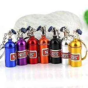 NOS Turbo Nitrogen Bottle Metal Key Chain Key Ring Holder Car Keychain Pendant Jewelry for Women Men Unique mini keyring G220421