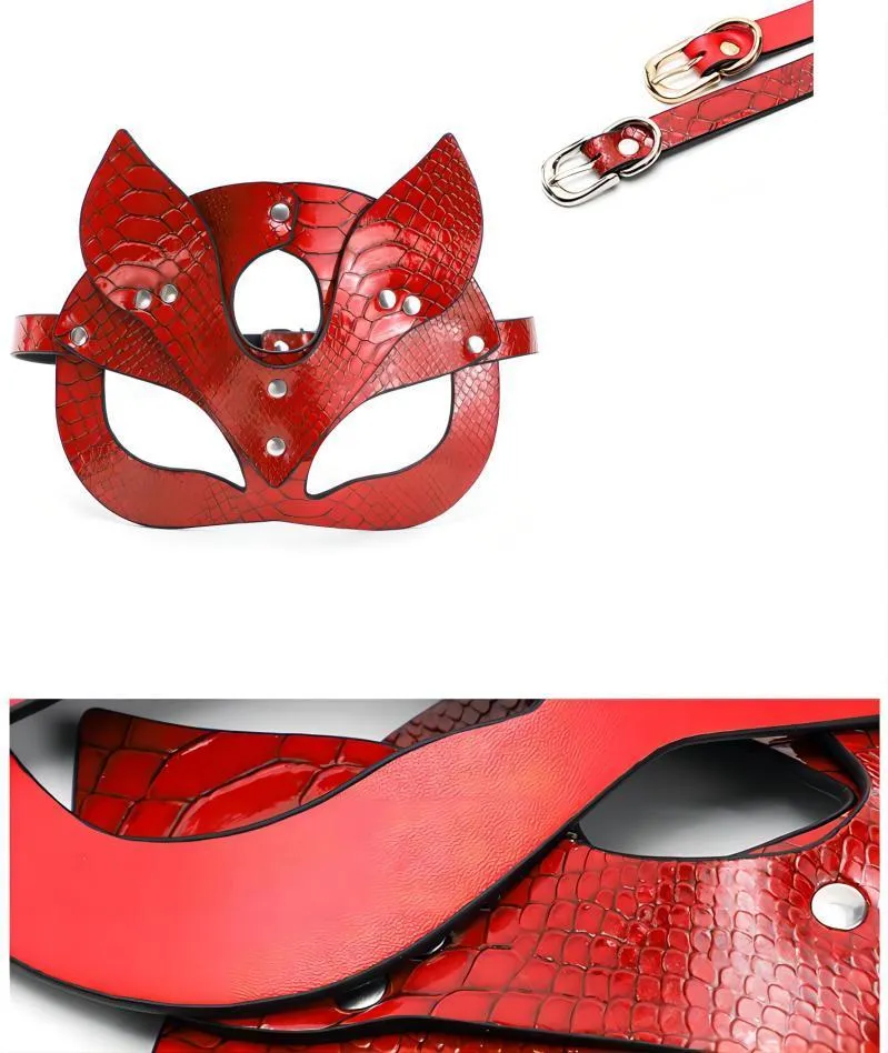 Masker Bdsm Sexleksaker för kvinnor Bondage Restraints Läder Sexig Kanin Katt Öron Bunny Mask Maskerad Party Face Cosplay