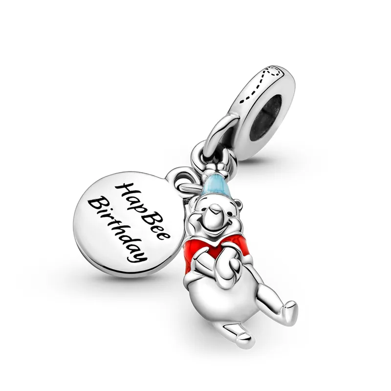 Ny S925 Sterling Silver Charm Loose Beads Pärled Ladies Movie Character Little Bear Original Fit Pandora Armband Mouse Pendant Diy Luxury Jewelry Gifts For Women