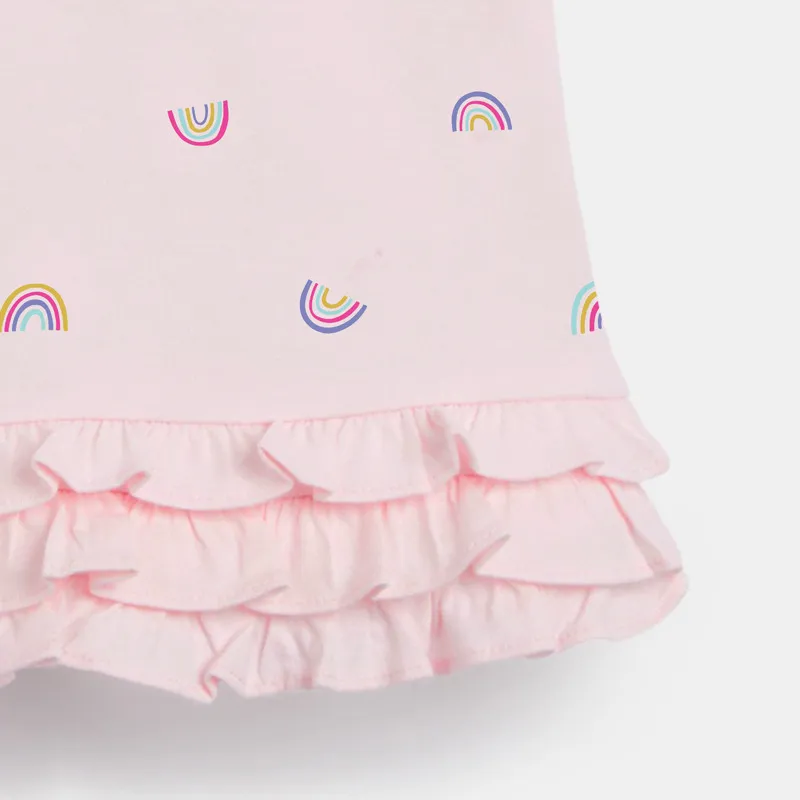 Маленькая Maven летнее платье повседневная хлопчатобумажная одежда розовая радуга красивая принцесса для детей девочек детей от 2 до 7 лет 220426